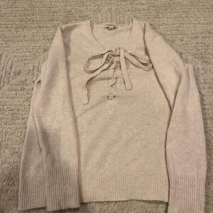 REPEAT Cashmere lace up sweater size 38 (S)